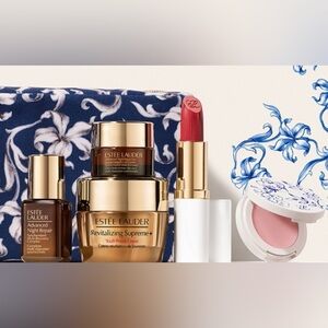 Estee Lauder Skincare and Red Lipstick Set